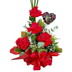 rosas colombianas e balão love