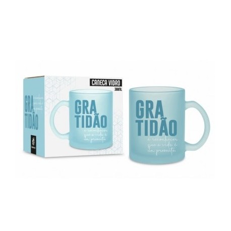 caneca gratidão vidro
